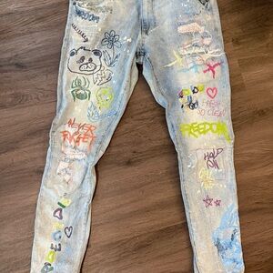 Grindhouse unique y2k graffiti jeans